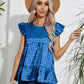 Full Size Ruffled Leopard Cap Sleeve Top
