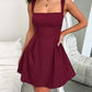 Devine Bow Back Square Neck Mini Dress