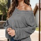 Dropped Shoulder Long Sleeve Knit Top