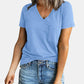 Full Size Pocketed V-Neck Short Sleeve T-Shirt