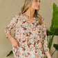 Sew In Love Full Size Wrinkle-Free Floral Notched Top