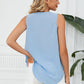 Contrast Trim Plunge Sleeveless Blouse