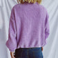 Round Neck Dropped Shoulder Long Sleeve Sweater