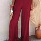 Full Size Decorative Button High Waist Pants