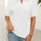 Mandy Cable Knit Johnny Collar Half Sleeve Sweater