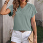 Textured Surplice Short Sleeve Blouse