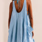 Devine Tied Scoop Neck Wide Strap Mini Dress