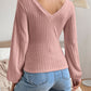 Honey V-Neck Long Sleeve T-Shirt