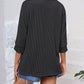 Full Size Textured Round Neck Three-Quarter Sleeve Blouse