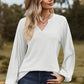 Eyelet Notched Raglan Sleeve T-Shirt