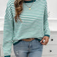 Striped Round Neck Dropped Shoulder Sweater