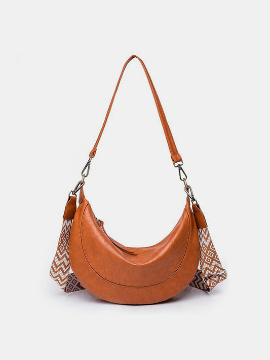 PU Leather Removable Strap Crossbody Bag