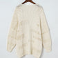 Openwork Open Front Long Sleeve Cardigan
