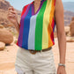 Color Block Notched Sleeveless Top