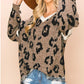 Leopard V-Neck Long Sleeve Blouse