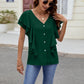 Full Size Ruffled V-Neck Short Sleeve Top
