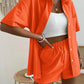 Button Up Short Sleeve Shirt and Shorts Set