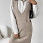 V-Neck Sleeveless Sweater Dress with Pockets