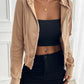 Devine Zip Up Long Sleeve Hooded Outerwear