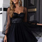 Sweetheart Neck Balloon Sleeve Mini Dress