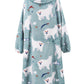 Fuzzy Pocketed Long Sleeve Hooded Lounge Dress