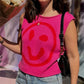 Smiley Round Neck Sweater Vest