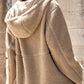 Drawstring Fleece Zip Up Hooded Jacket