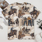 Cowboy Print Round Neck Short Sleeve T Shirt
