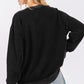 SAGE + FIG USA Letter Patch Round Neck Sweatshirt