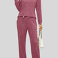 Ribbed Long Sleeve Top and Pocketed Pants Set