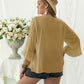 Plus Size Lace Detail V-Neck Flounce Sleeve Blouse