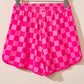 Drawstring Checkered Shorts with Pockets
