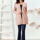 Cable-Knit Open Front Long Sleeve Cardigan