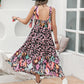 Printed Plunge Sleeveless Midi Dress