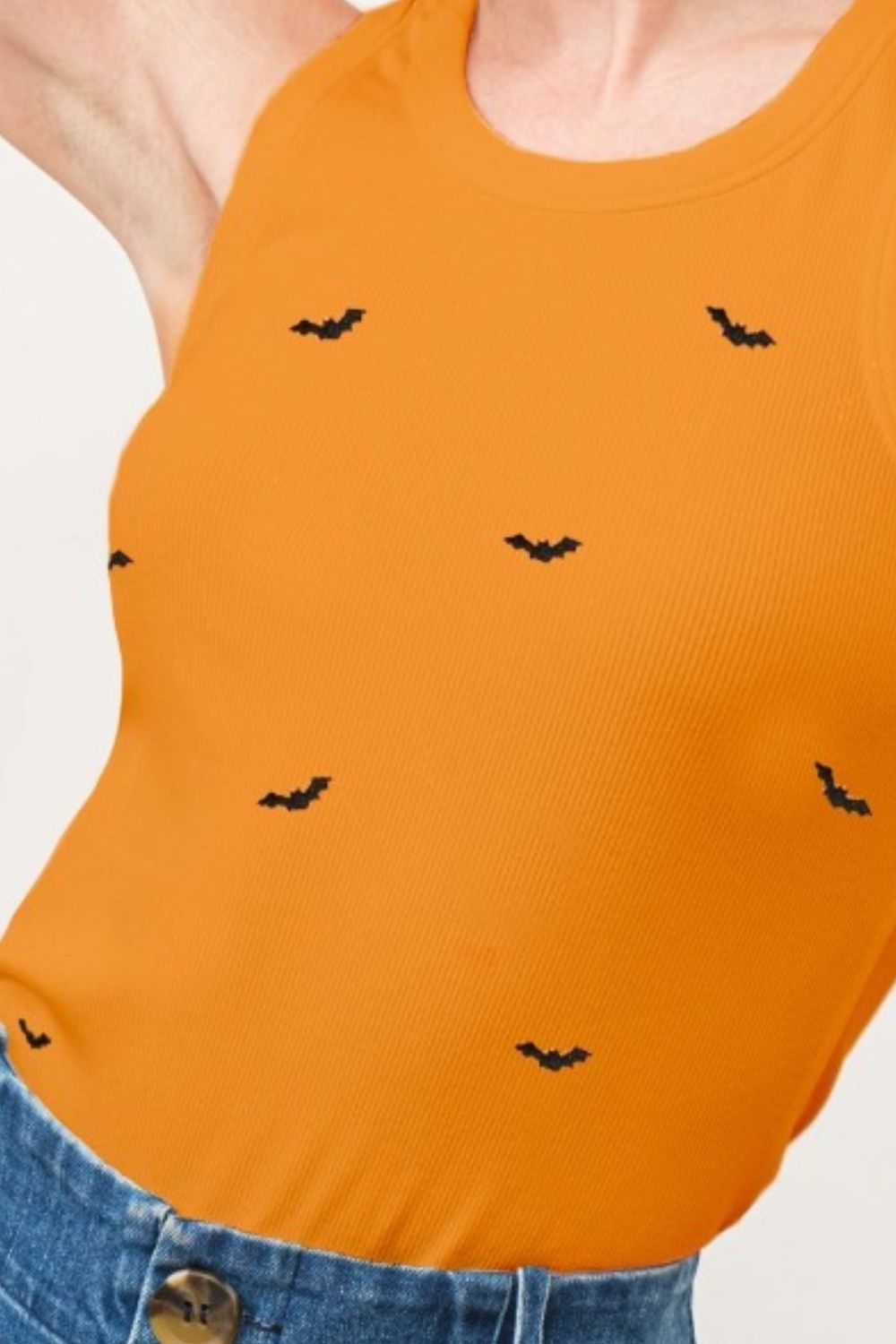 And The Why Bat Embroidered Ribbed Tank *