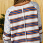 Contrast Stripes Round Neck Raglan Sleeve Sweatshirt