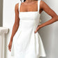 Devine Bow Back Square Neck Mini Dress