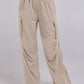 Elastic Waist Wide Leg Pants with Pockets