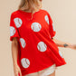 BiBi Sequin Baseball Drop Shoulder Short Sleeve T-Shirt - Brand BiBi