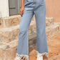 Raw Hem Bootcut Jeans with Pockets