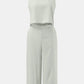 Round Neck Top and Wide Leg Pants Set