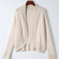 Solid Color Open Front Cardigan