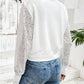 Baseball Collar Lace Patchwork Long Sleeve Jacket