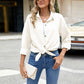 Full Size Collared Neck Long Sleeve Shirt