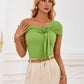 Asymmetrical Neck Short Sleeve T-Shirt