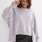 Exposed Seam High-Low Long Sleeve Sweatshirt