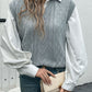 Perfee Openwork V-Neck Sweater Vest