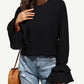 Round Neck Double-Layered Flounce Sleeve Top