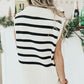 Striped Half Zip Sweater Vest