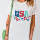 Full Size USA Round Neck Short Sleeve T-Shirt